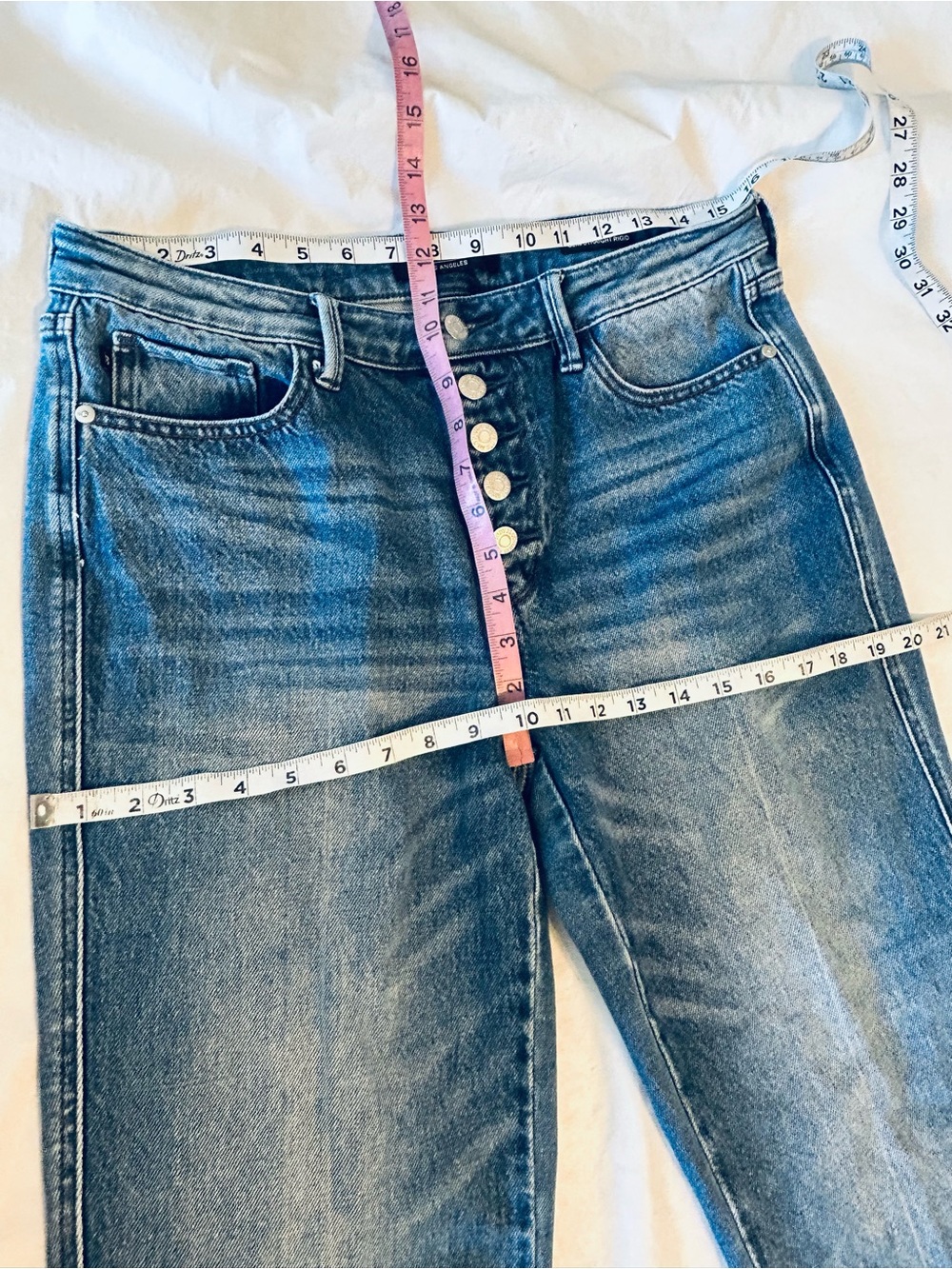 Judy Blue Slim Straight Rigid Mid Rise Button Fly Denim Jeans Sz 30/11 JB881011 - Picture 10 of 11